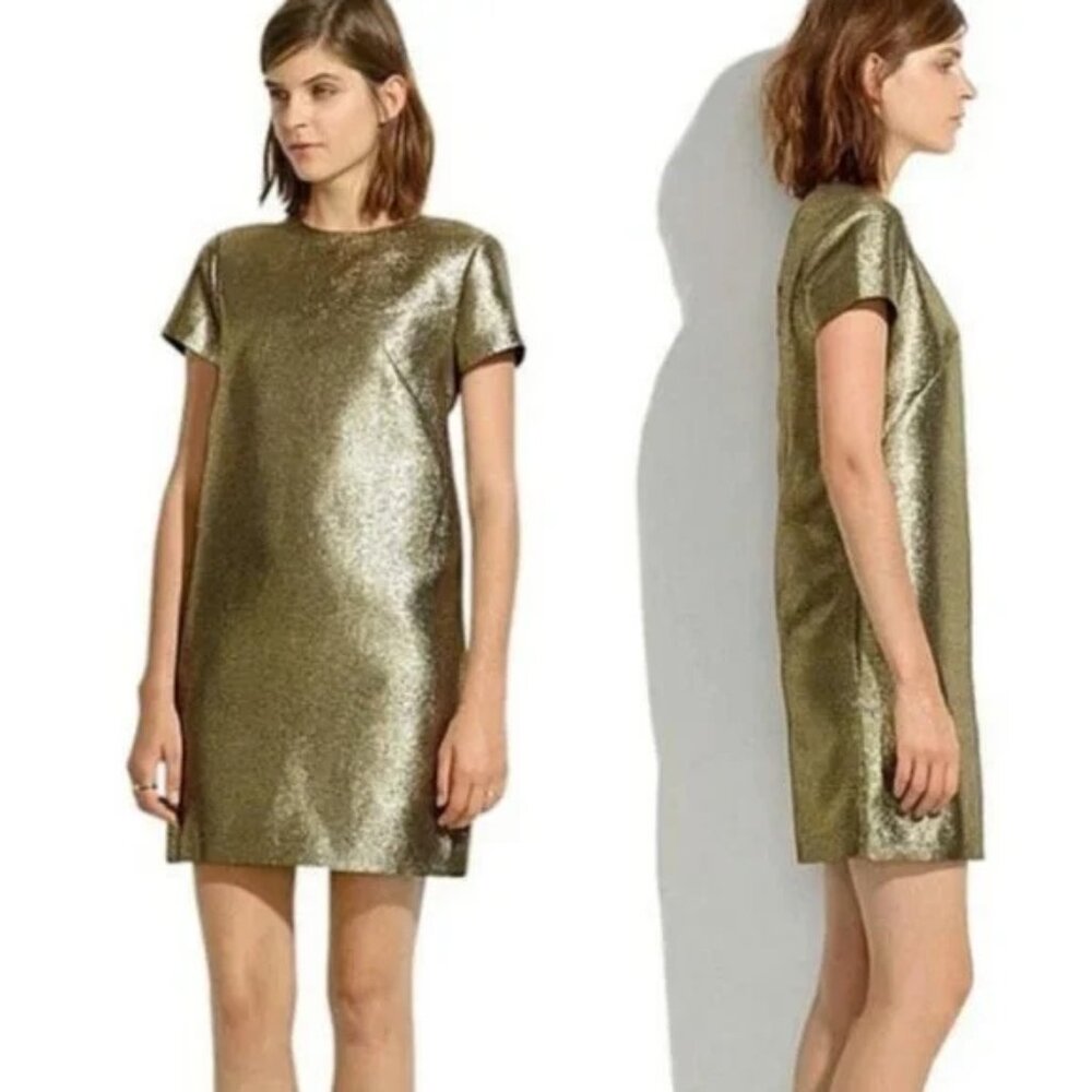 Madewell Gold Shimmer Tshirt Dress